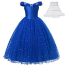 Disney Mädchen Cinderella Cosplay Kostüm Kleid Kinder Ärmellose Prinzessin Party Kleider für Baby Mädchen Halloween Geburtstag Kleidung