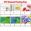 Ozeanlandschaft voller Bohrer rund quadratisch Diamantstickerei Nordic Beach Pink Bus 5d Diy Diamond Painting Kits Diamond Mosaic