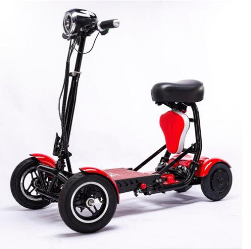 Venta al por mayor, mejora el transformador de viaje perfecto, scooter de movilidad plegable de 4 ruedas, nuevo mini scooter eléctrico plegable portátil para adultos