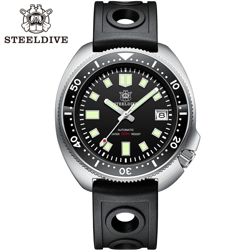 SD1970 Steeldive Brand 44MM Reloj de buceo para hombre NH35 con bisel de cerámica