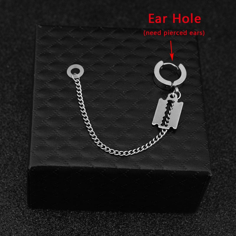 Stainless Steel Earrings Anti-Lost Ear Clip Wireless Bluetooth Earphone Holders Accessories Women Men Earrings for Airpods