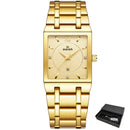 Top Relogio Feminino Luxo Goldene Armbanduhren Damenmode Quadratische Quarzuhr Damen Diamantuhr Weiblicher Top-Markenluxus