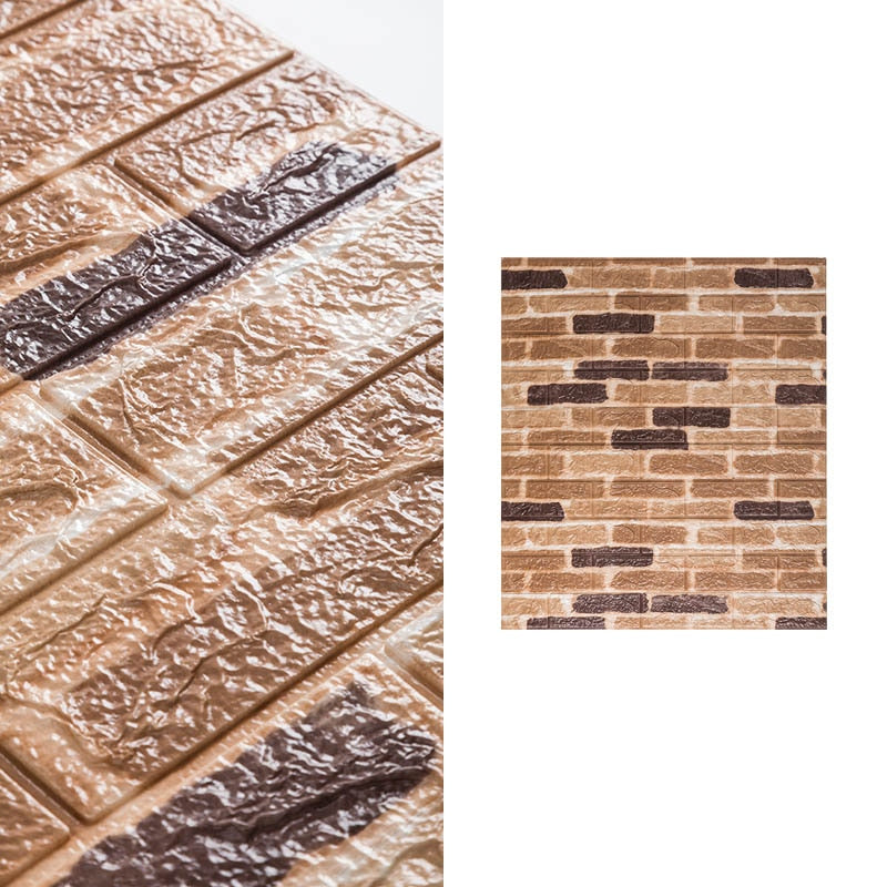 10 unids/bolsa 3D pegatina de pared patrón de ladrillo papel tapiz para sala de estar dormitorio pared de TV 77x70cm pegatinas de pared autoadhesivas impermeables