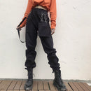 Rockmore Harajuku Ribbon Cargo Pants Damen Jogger Winter Sweatpants Hose Schwarz Loose Wide Leg Sweat Pants Femme