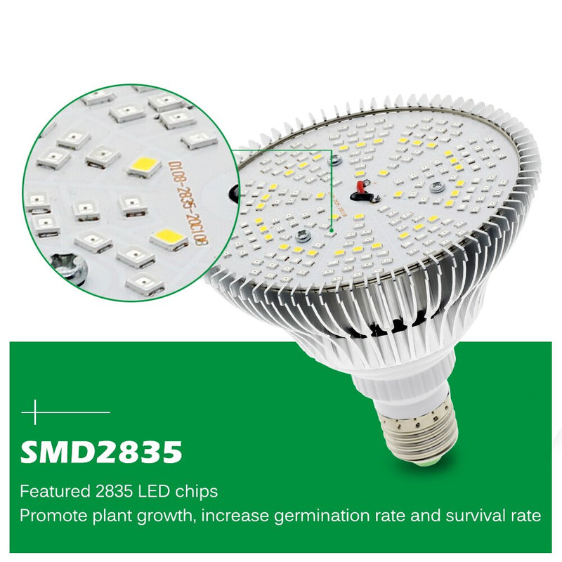 Bombilla LED de 250W para cultivo, bombilla LED E27 para plantas, 200 LED, luces de cultivo de espectro completo similares al sol para plantas de interior, verduras y plántulas