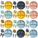 Baby Accessories Toddler Feeding Silicone Dinner Plate Waterproof Soft Infant Fork Spoon With Portable Kids Silicone Cup Cover