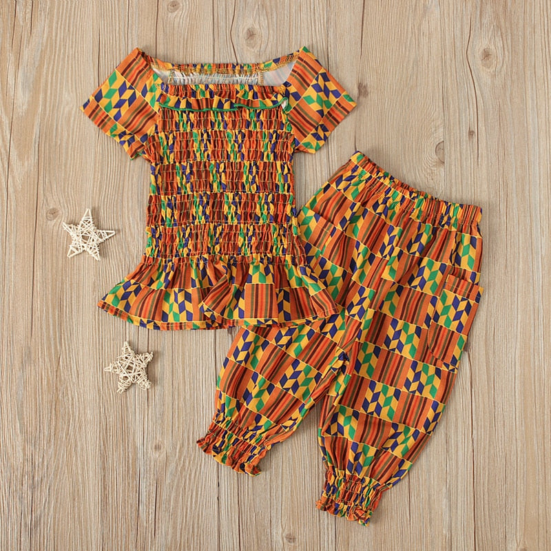 Mädchen Kleidung Sets Sommer Neue Mädchen Kleidung Anzug Afrikanischen Böhmischen Zweiteiler Baby Mädchen Kleidung Kinder Outfits