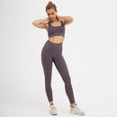 2 Stück Nahtlose Fitness Frauen Yoga Anzug Gym Push Up Kleidung Workout Sport Set Gepolsterter Sport-BH Hohe Taille Legging Sportbekleidung