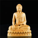 Mini Thailand Shakyamuni 10CM Buddha Buchsbaum Geschenke Holzfiguren Buddha Statuen Heimtextilien Sammlung Ornamente