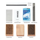 XCMAN Ski Snowboard Waxing &amp; Tuning Komplettes Bürstenset – Nylon, Messing, Rosshaarbürste, Metallschaber, Wachsschaber und PTEX Flate Fi