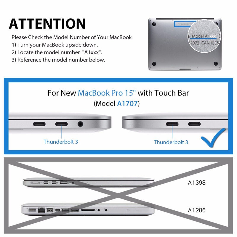 Displayschutzfolie für MacBook Pro 15 Zoll 2019 Modell A1707/A1990, HD-Folie mit hydrophober Beschichtung, schützt die Haut des MacBook Pro15