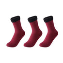 3 Paar/Set Damen Winter Warme Socken Verdicken Thermische Nylon Einfarbige Socken Weicher Schnee Samt Stiefel Boden Schlaf Schwarze Socke