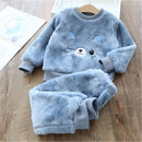Kinder Nachtwäsche Winter Flanell Samt Schlafanzug Sets Baby Mädchen Schlafanzug Jungen Schlafanzug Cartoon Nachthemd Warme Plüsch Nachtwäsche