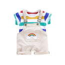 2 teile/satz Sommer Baby Jungen Kleidung Set Cartoon Kleinkind Baby Infant Mädchen Outfits T-shirt + Lätzchen Hosen Kinder Kleidung Sets Trainingsanzug