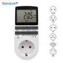 EU Electronic Digital Timer Switch US FR BR Plug Kitchen Timer Socket Outlet 230V 110V 7 Day 12/24 Hour Programmable Timing
