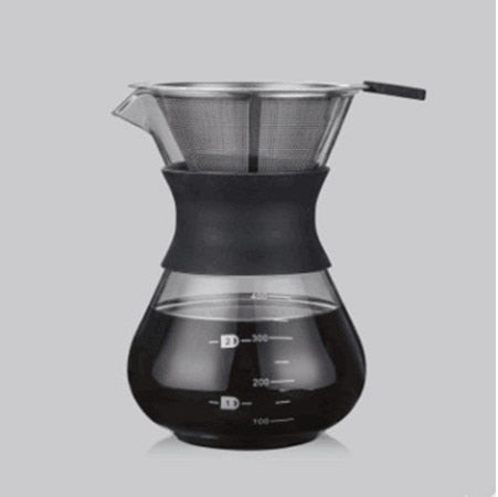 1PC 1000ml Glass Coffee Pot Dripper Moka Tea Maker Percolator Barista Tools Espresso Manual Kettle Teapot With Stainless Steel