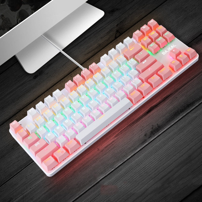 Gaming Mechanische Tastatur 87 Tasten Spiel Anti-Ghosting Blue Switch Color Backlit Wired Keyboard Für Pro Gamer Laptop PC