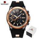 Reloj de recompensa para hombre, relojes impermeables de esfera grande de silicona, reloj de pulsera deportivo de cuarzo para hombre, cronógrafo, marca de lujo superior, reloj Masculino