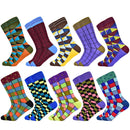 Heißer Verkauf Männer Socken 2020 Neue Bunte Geschenke für Männer Baumwolle Herren Socken Geometrische Gitter Klassische Glückliche Business Casual Socken Männer