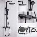 Black Rainfall Shower Faucets Set Wall Mounted Rain Shower Faucet Storage Bath Mixer Tap Hot Cold with Hand Shower EL3903