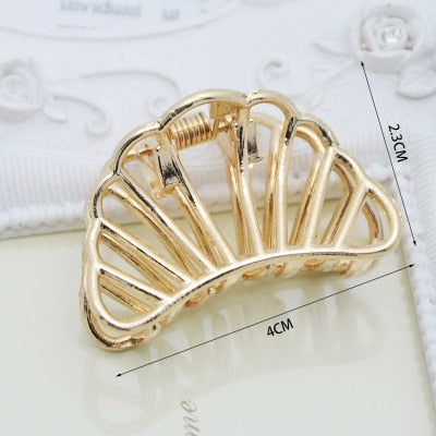 1Pcs  Fashion Smal Simple Wild Geometric Hair Claw for Women Girls Clamps Hair Crab Metal  Hair Clip Claw Accessories Headwear