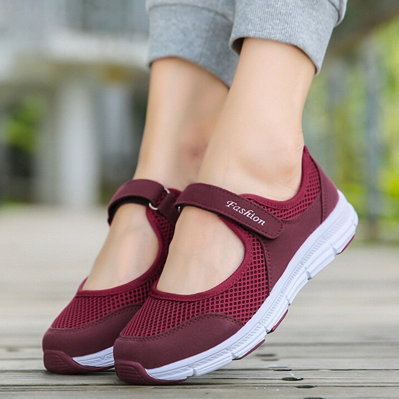 Zapatillas de Mujer a la moda, zapatos informales 2022, zapatos de verano de malla para Mujer, Zapatillas transpirables, zapatos vulcanizados para Mujer, Zapatillas para Mujer