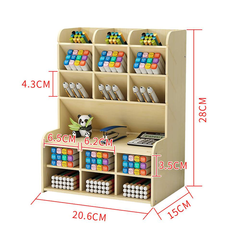 2021 Creative Multi-function Wooden Desktop Pen Holder Office School Stationery Storage Stand Case Desk Pen Pencil Organizer