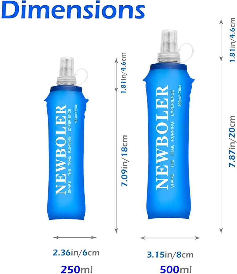 250ml 500ml Soft Flask Folding Collapsible Water Bottle TPU-frei zum Laufen Trinkrucksack Gürteltasche Weste SD09 SD10