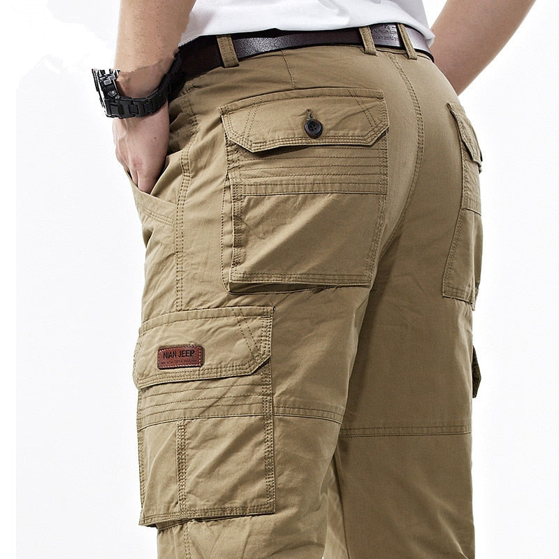 Herren Overall Military Army Cargo Pants Spring Cotton Baggy Denim Pants Male Multi-Taschen Lässige Lange Hose Plus Size 42