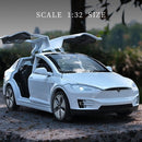 1:32 Tesla MODELL X Legierungs-Auto-Modell Diecasts u. Spielzeug-Fahrzeuge Spielzeug-Autos Freies Verschiffen-Kind spielt für Kinder Weihnachtsgeschenke Jungen-Spielzeug