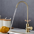 New Arrival Stainless Steel Gold Brushed Purified Kitchen Sink Faucet Deck-Mounted Rotating Drinking Cold Water Tap G1144