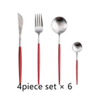 24 teile/satz Steakmesser Gabel Kaffeelöffel Teelöffel Goldbesteck Küche Geschirr Gehobenen Edelstahl Western Geschirr Set