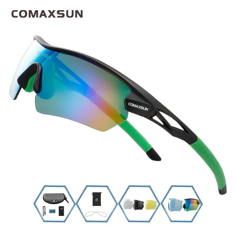 Comaxsun Professional Polarized Cycling Glasses MTB Road Bike Goggles Outdoor Sports Bicycle Sunglasses UV 400 With 5 Lens TR90