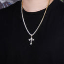 JINAO New Iced Out Cross Pendant Ice Crystal Cubic Zircon Cross Pendant Necklace For Men Hip Hop Jewelry Gift