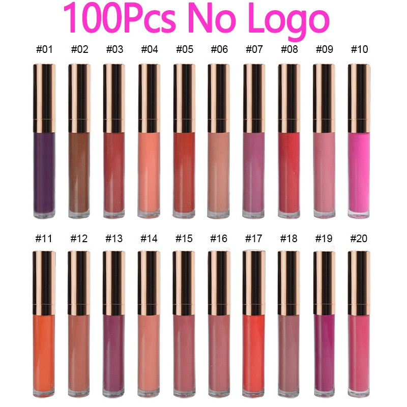 50pcs 30 Farben wasserdichter flüssiger Mattlippenstift-Lippentönungs-Mattlipgloss-Kosmetik-Lippenstift-langlebiger Lipgloss-kundenspezifisches Logo