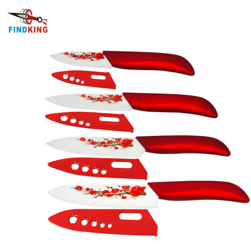 FINDKING Kitchen ceramic knife with flower laser printed High sharp quality Knives Set tools 3 4 5 6 Kitchen tools healthy life