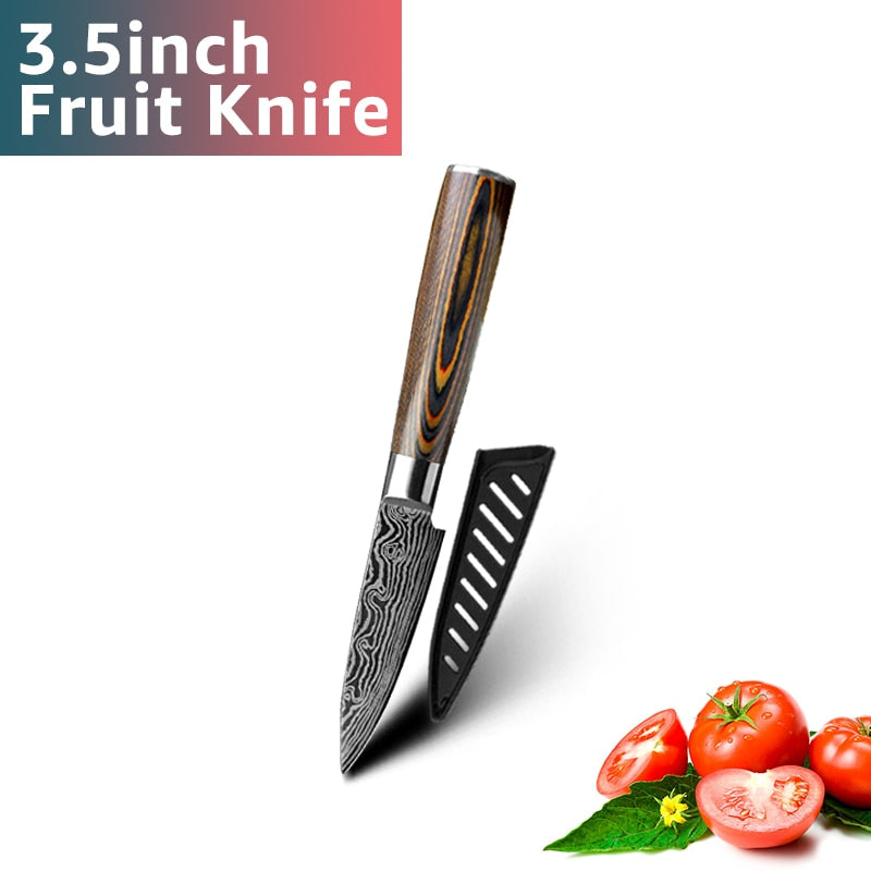 Kitchen Knives Set Stainless Steel 7CR17 Japanese Style Chef Knife Bread Meat Cleaver Paring Kitchen Knife Kitchen Accessories