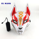 Anime Expro Decor Japanische Fuchsmaske Neon Led Licht Cosplay Maske Halloween Party Rave Led Maske Tanz DJ Zahltag Kostüm Requisiten