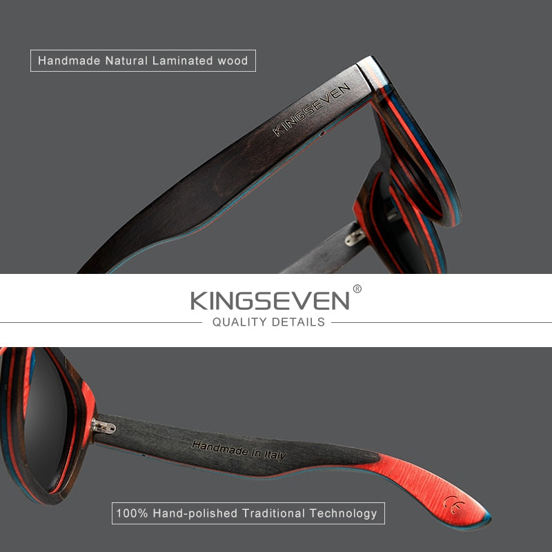 KINGSEVEN Handmade 2022 Naturholz Herrenbrille Polarisierte Sonnenbrille Verlaufslinse Frauen Reisen Vintage Oculos De Sol