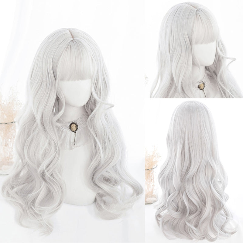 SHANGKE Synthetische Rot Schwarz Blond Weiß Lolita Perücken Für Frauen Lange Gerade Perücke Mit Pony Genshin Impact Cosplay Perücke