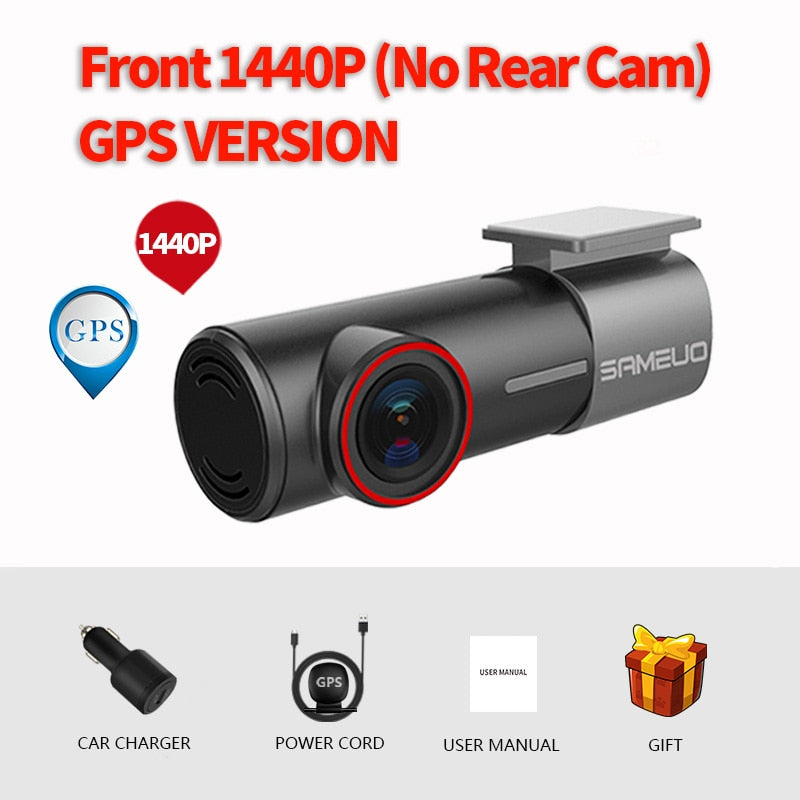 SAMEUO U700 cámara de salpicadero cámara frontal y trasera grabadora QHD 1944P coche DVR con 2 cámaras dashcam WiFi Video grabadora 24H Monitor de estacionamiento