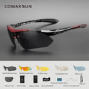 Comaxsun Professionelle polarisierte Fahrradbrille Fahrradbrille Outdoor Sports Fahrrad Sonnenbrille UV 400 mit 5 Linsen TR90 2 Style