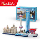 3D Puzzle Game DIY Toy Paper Miniature Model City London Paris New York Moscow Famous Building Assemble Game Toys For Kids Gifts