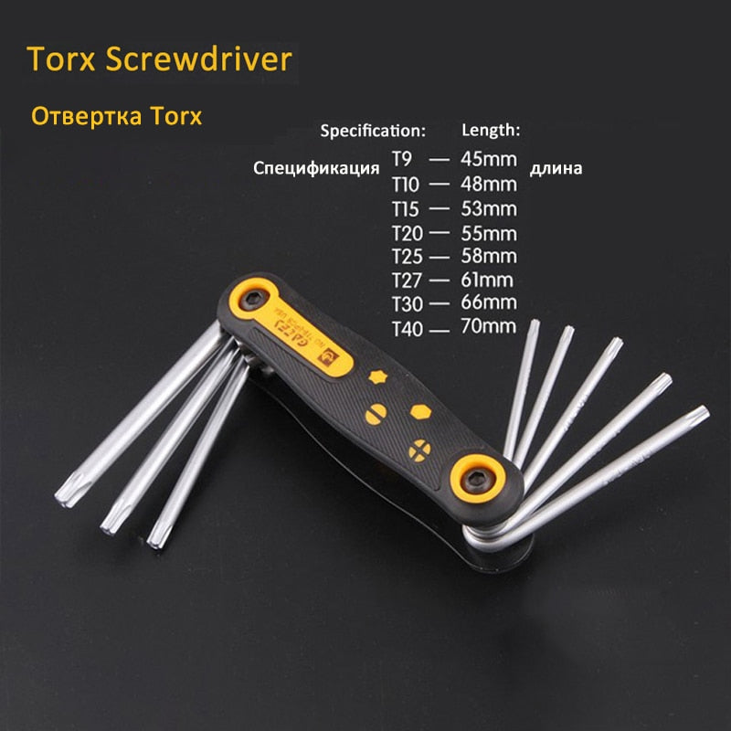 8 in 1 Folding Screwdriver Set Torx Screwdriver Mini Screwdriver Bits Kit Hexagon Torx Screwdriver Phillips Flat Screw Driver