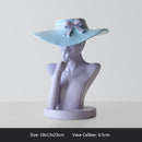 Creative Beauty Flower Vase White Pink Nordic Style Human Head Flower Pot Home Decoration Living Room Ornaments Resin Crafts