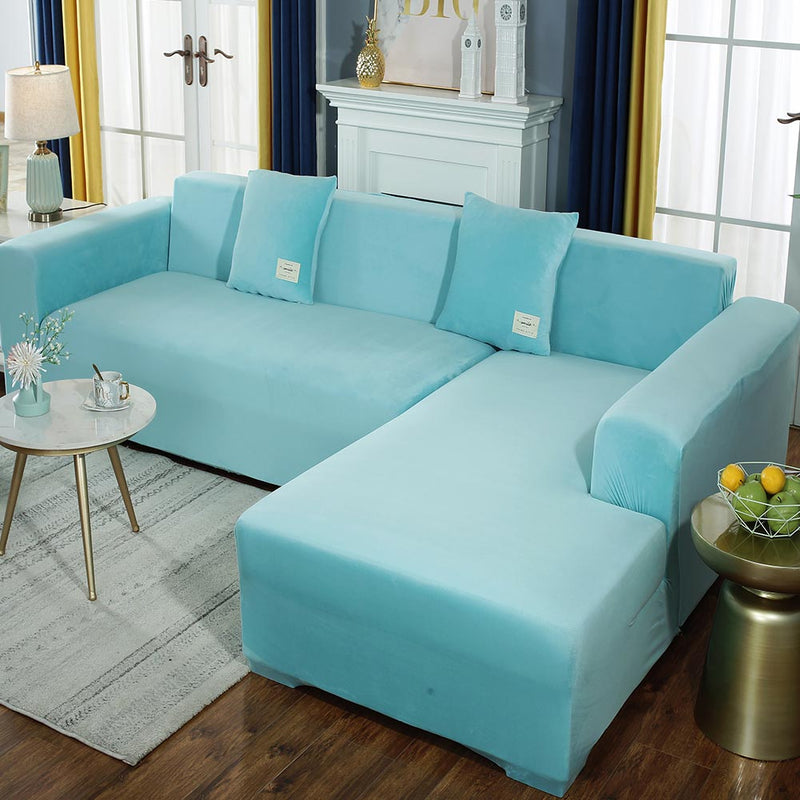 Funda de sofá en forma de L de terciopelo 2022 para sala de estar, muebles elásticos, funda de sofá, chaise longue, fundas de sofá de esquina estirables