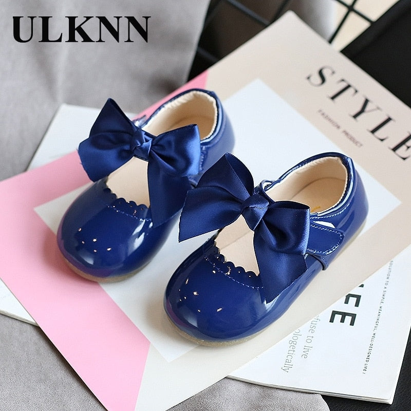 ULKNN Baby Girls Cute Bow Multi-Purpose Shoes 2021 New Korean Version Princess Shoes-Style Leather Dance Shoes