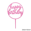 Happy Birthday Cake Topper Acryl Gold Silber Cake Flag Cupcake Topper für Jungen Mädchen Geburtstagsfeier Dekorationen Hochzeit Zubehör