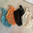 Tragbare, wiederverwendbare Einkaufstaschen für Obst, Gemüse, Baumwolle, Netz, Schnur, Organizer, Handtasche, kurzer Griff, Netz, Einkaufstaschen, Tragetasche