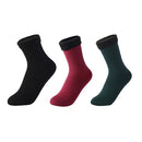 3 Paar/Set Damen Winter Warme Socken Verdicken Thermische Nylon Einfarbige Socken Weicher Schnee Samt Stiefel Boden Schlaf Schwarze Socke